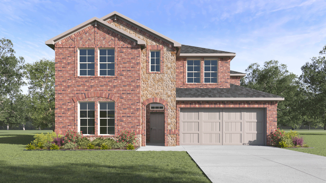 Englewood Floorplan Elevation F Exterior Rendering - The Woods at Lindsey Place in Anna, TX