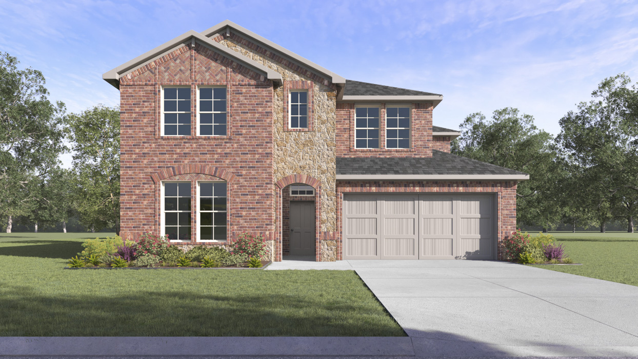 Englewood Floorplan Elevation F Exterior Rendering - The Woods at Lindsey Place in Anna, TX