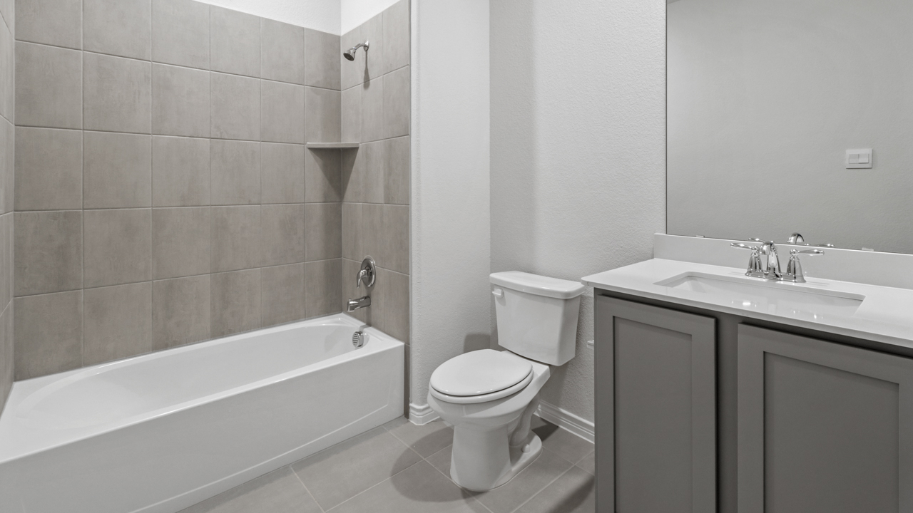 Evergreen Floorplan Elevation F Bathroom Gallery Image - The Woods at Lindsey Place in Anna, TX