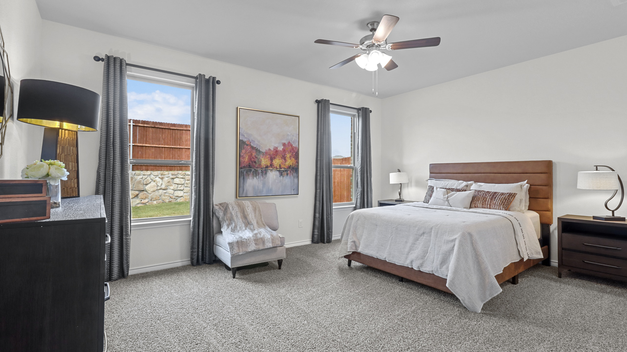 Evergreen Floorplan Elevation E Bedroom Gallery Image - The Woods at Lindsey Place in Anna, TX