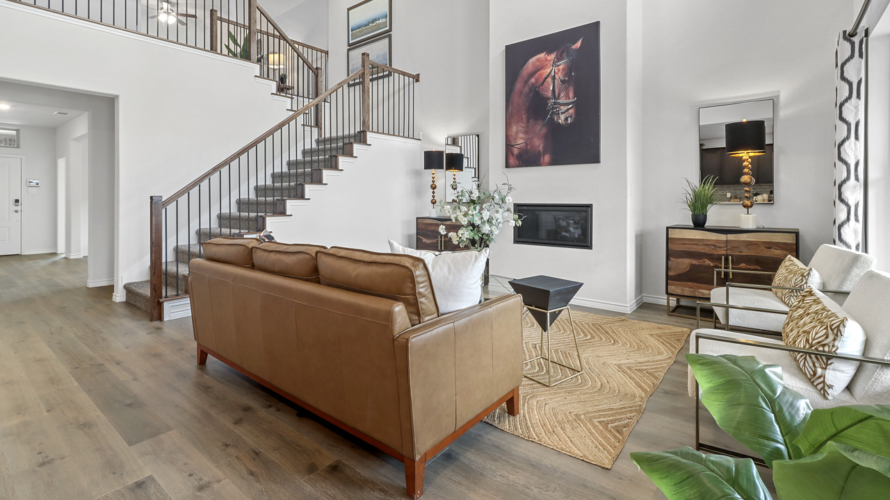 Evergreen Floorplan Elevation E Living Gallery Image - The Woods at Lindsey Place in Anna, TX