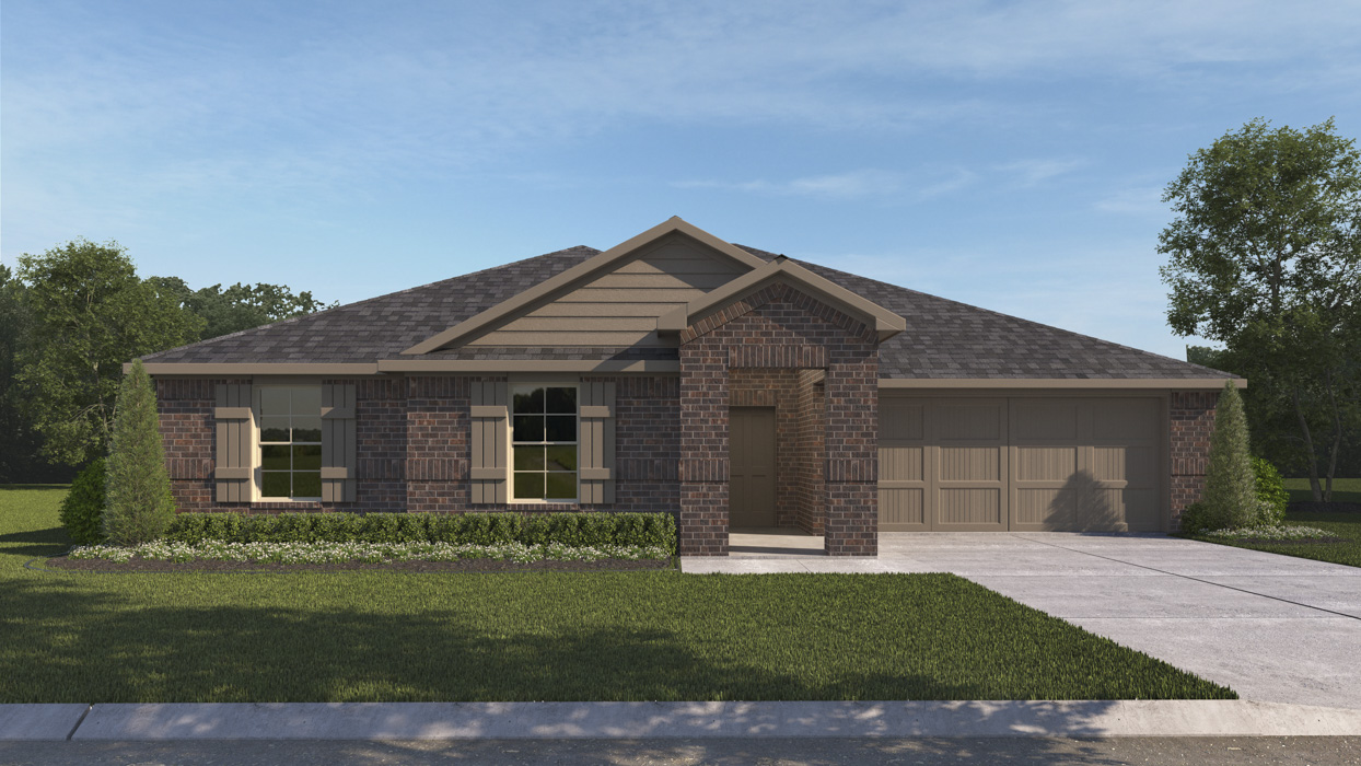 Dawson Floorplan Elevation A Exterior Rendering - The Woods at Lindsey Place in Anna, TX