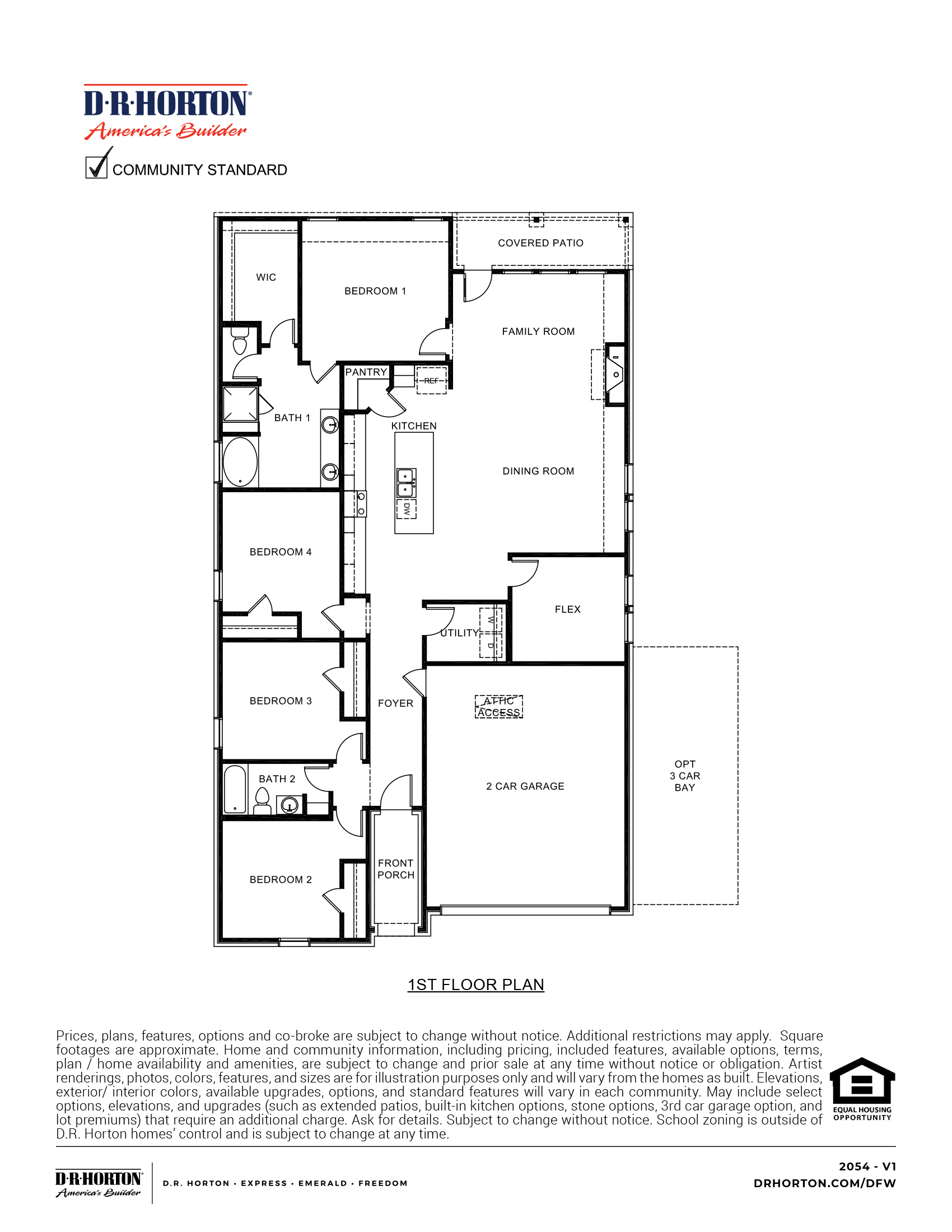 2054 Vail floorplan rendering - the Woods at Lindsey Place in Anna TX