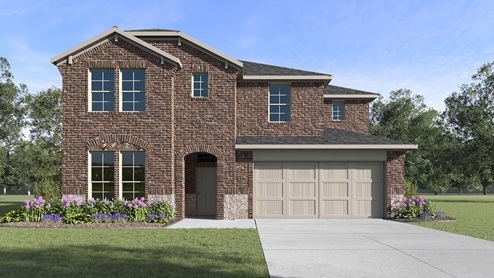 2975 Evergreen floorplan elevation E rendering - the Woods at Lindsey Place in Anna TX