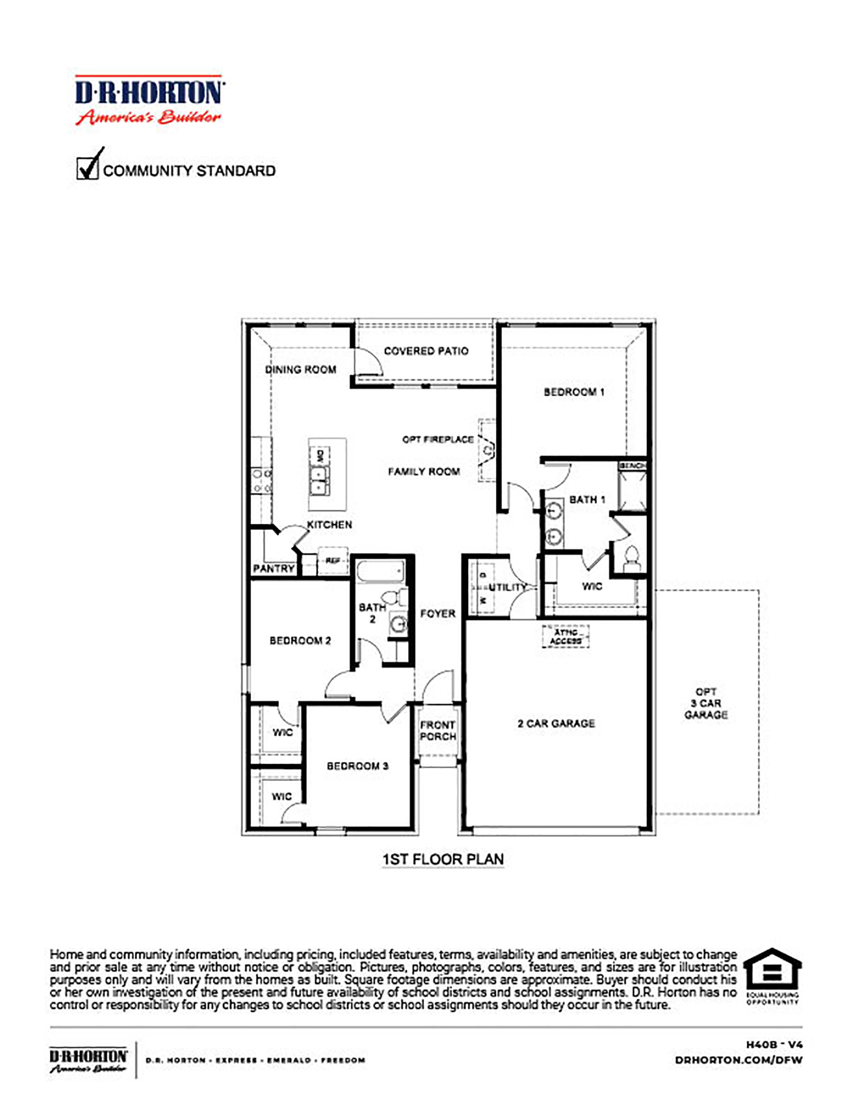 H40B Brookshire floorplan rendering - Millstone in McKinney / Melissa TX