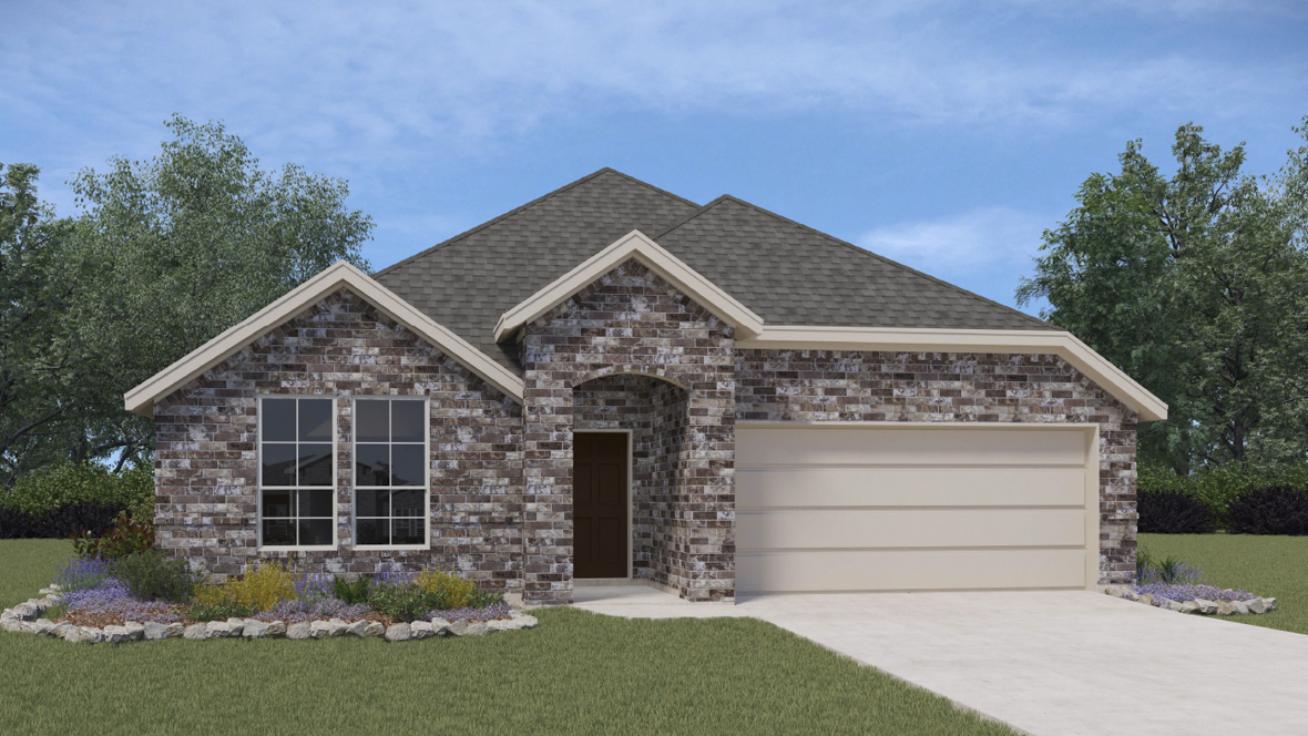 H106 Bentworth Floorplan elevation A rendering - Sutton Fields in Aubrey TX