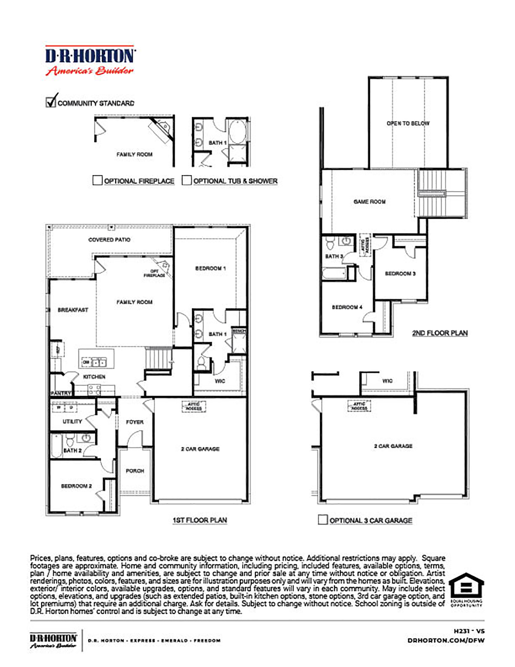 Floor Plan in Sutton Fields Celina, TX D.R. Horton