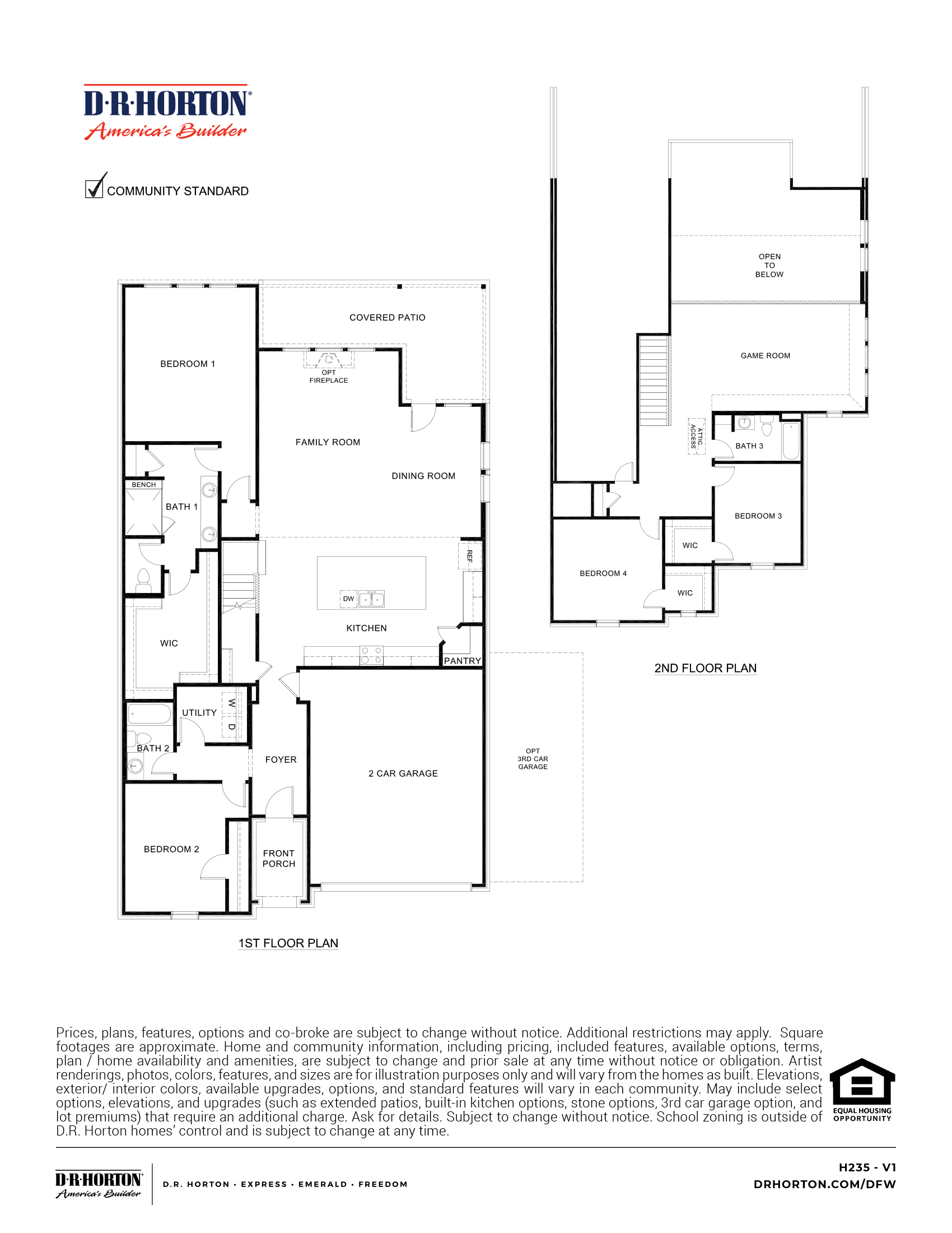 Floor Plan in Sutton Fields Celina, TX D.R. Horton