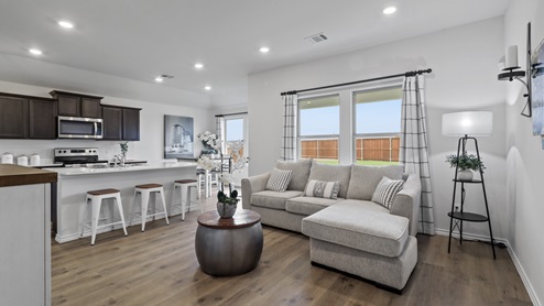 X40Z Zavalla plan kitchen-living area Gallery Image - Ranger Crossing in Princeton, TX