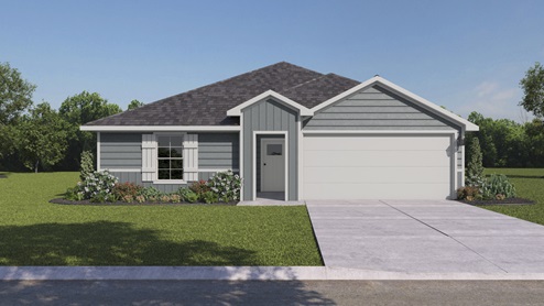 X40B Bellvue floorplan elevation S rendering - Ranger Crossing in Princeton TX