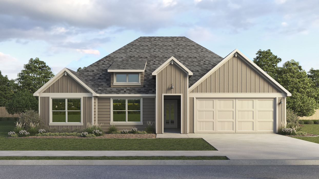 P50E Egret floorplan elevation V rendering - Windrose in Pilot Point TX
