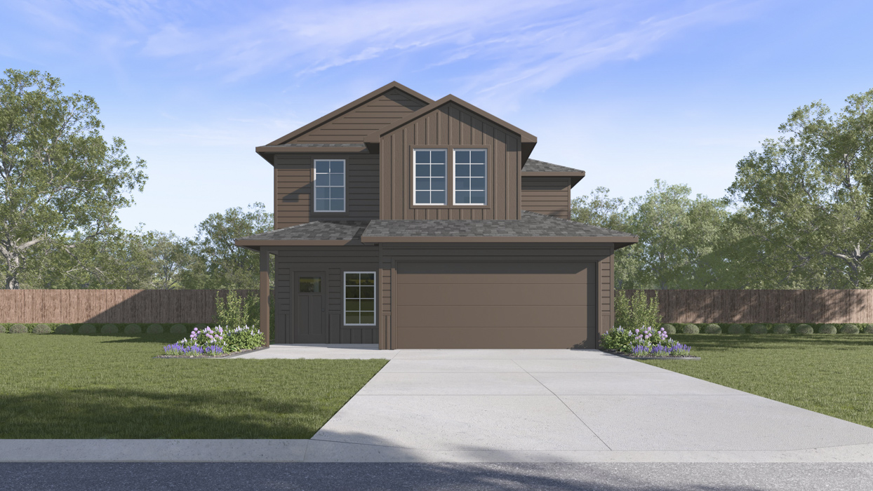 X30H Hanna Floorplan Elevation S Exterior Rendering - Enclave at Pecan Creek in Providence Village, TX