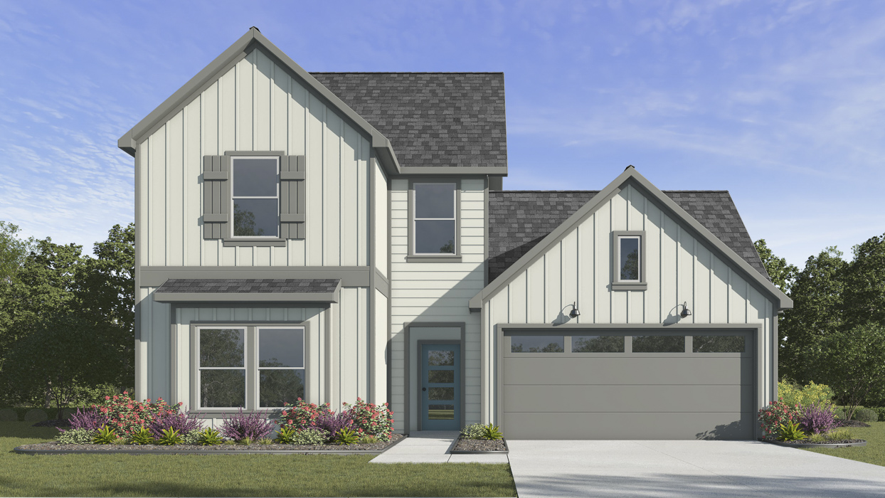 X40M Midland floorplan rendering elevation T rendering - Enclave at Pecan Creek in Providence Village TX