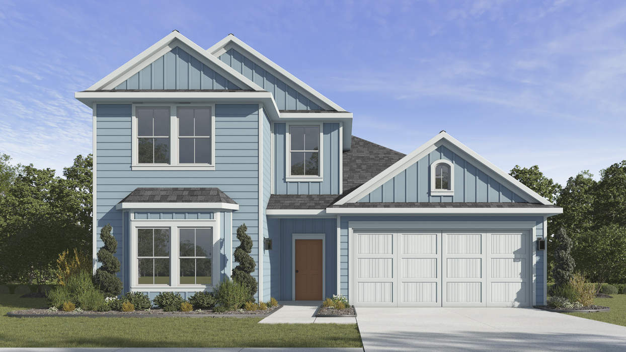 X40M Midland floorplan rendering elevation X rendering - Enclave at Pecan Creek in Providence Village TX