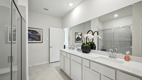 H235 Bastrop Floorplan Elevation F Bathroom Gallery Image-Lilybrooke at Legacy Hills in Celina, TX