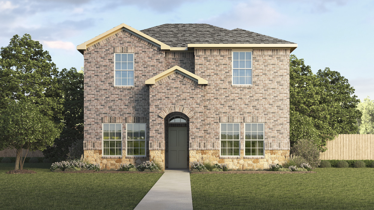 Rosemary Floorplan Elevation A Exterior Rendering - Lilybrooke at Legacy Hills in Celina, TX