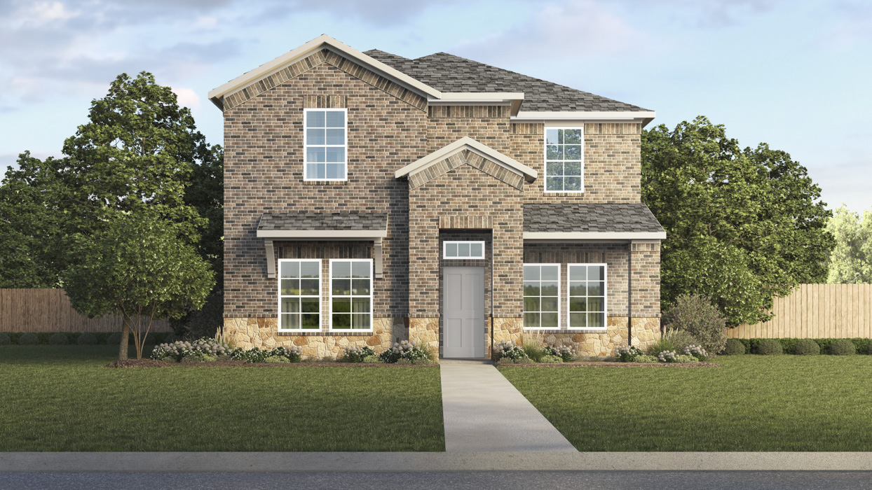 Poteet Floorplan Elevation A Exterior Rendering - Lilybrooke at Legacy Hills in Celina, TX