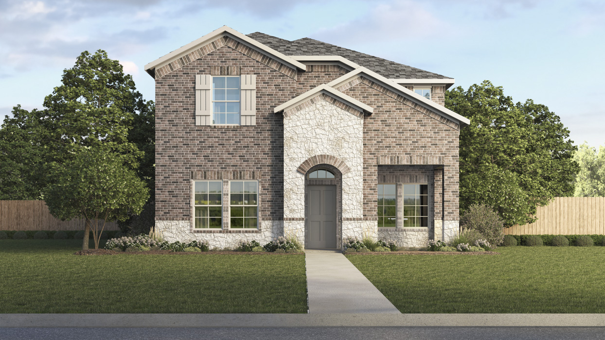 Poteet Floorplan Elevation B Exterior Rendering - Lilybrooke at Legacy Hills in Celina, TX