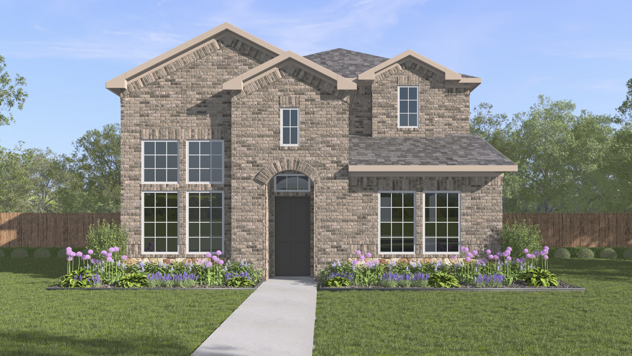 Meridian Floorplan Elevation A Exterior Rendering - Lilybrooke at Legacy Hills in Celina, TX