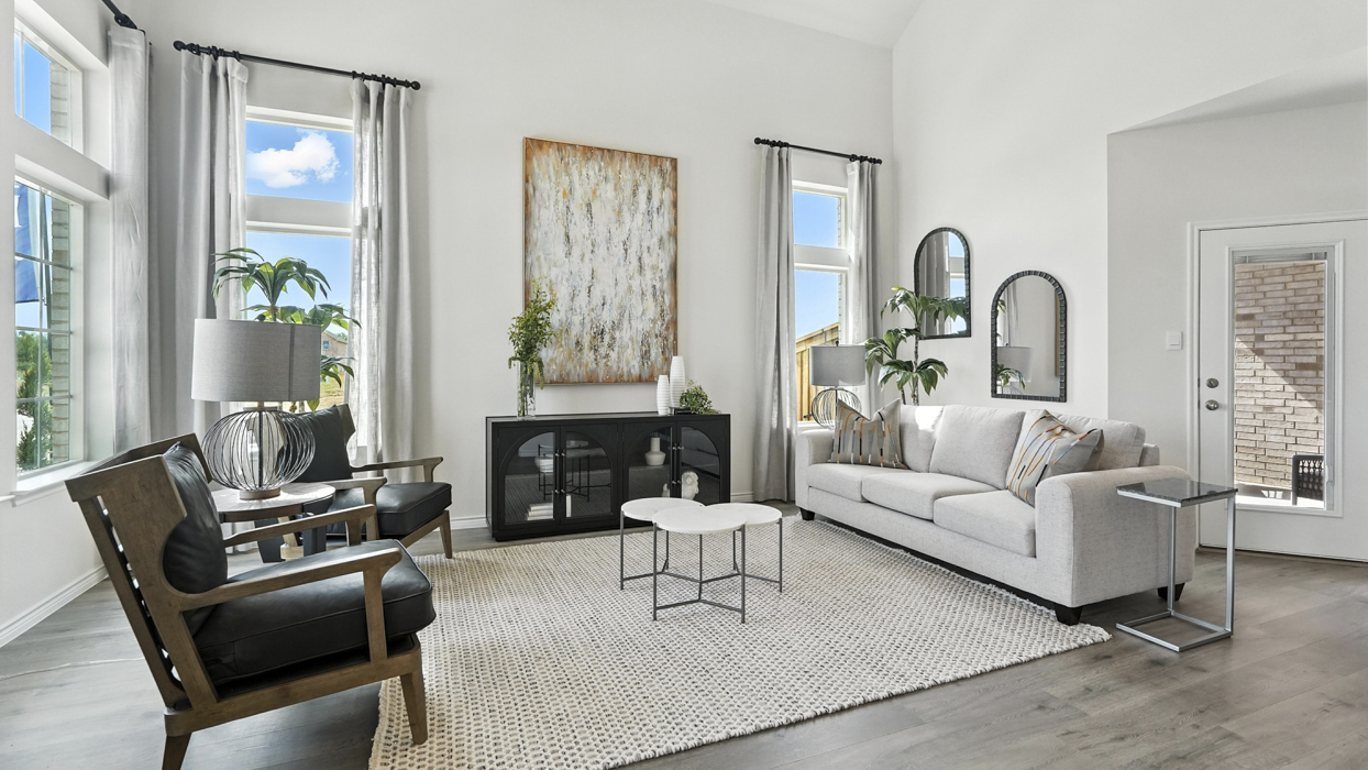 Meridian Floorplan Elevation B Living Gallery Image - Lilybrooke at Legacy Hills in Celina, TX