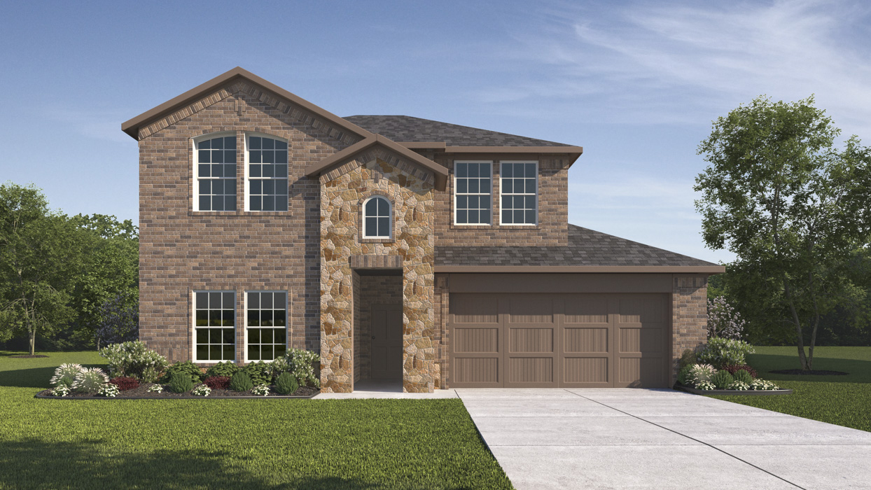 Tangerine floorplan Elevation E Rendering-Lilybrooke at Legacy Hills in Celina, TX