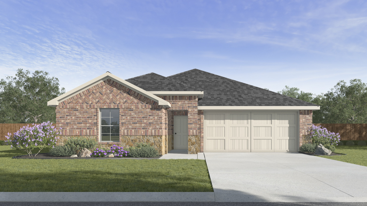 H157 Wimberly Floorplan Elevation E Rendering-Lilybrooke in Leggacy Hills in Celina, TX