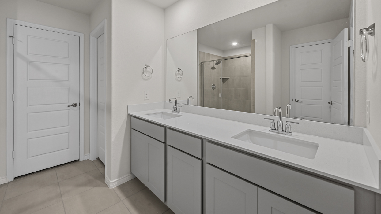 H157 Wimberly Floorplan Elevation F Bathroom Gallery Image-Lilybrooke in Leggacy Hills in Celina, TX