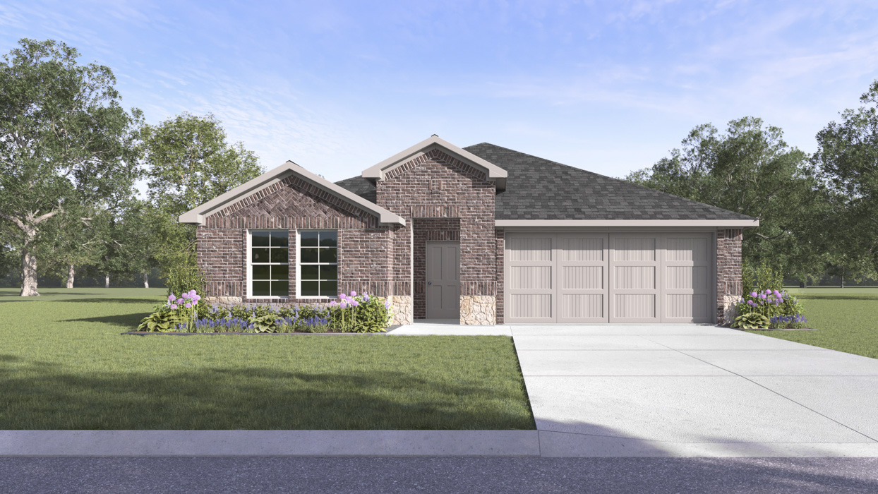 H159 Canyon Floorplan Elevation E Rendering-Legacy Hills at Lilybrooke in Celina, TX