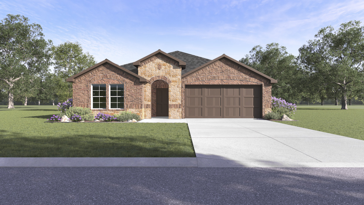 H159 Canyon Floorplan Elevation E Rendering-Legacy Hills at Lilybrooke in Celina, TX