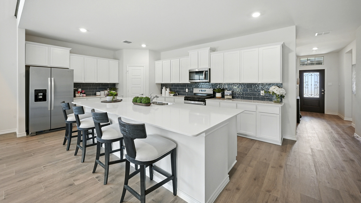 Bastrop Floorplan Elevation E Kitchen Gallery Image - Lilybrooke at Legacy Hills in Celina, TX