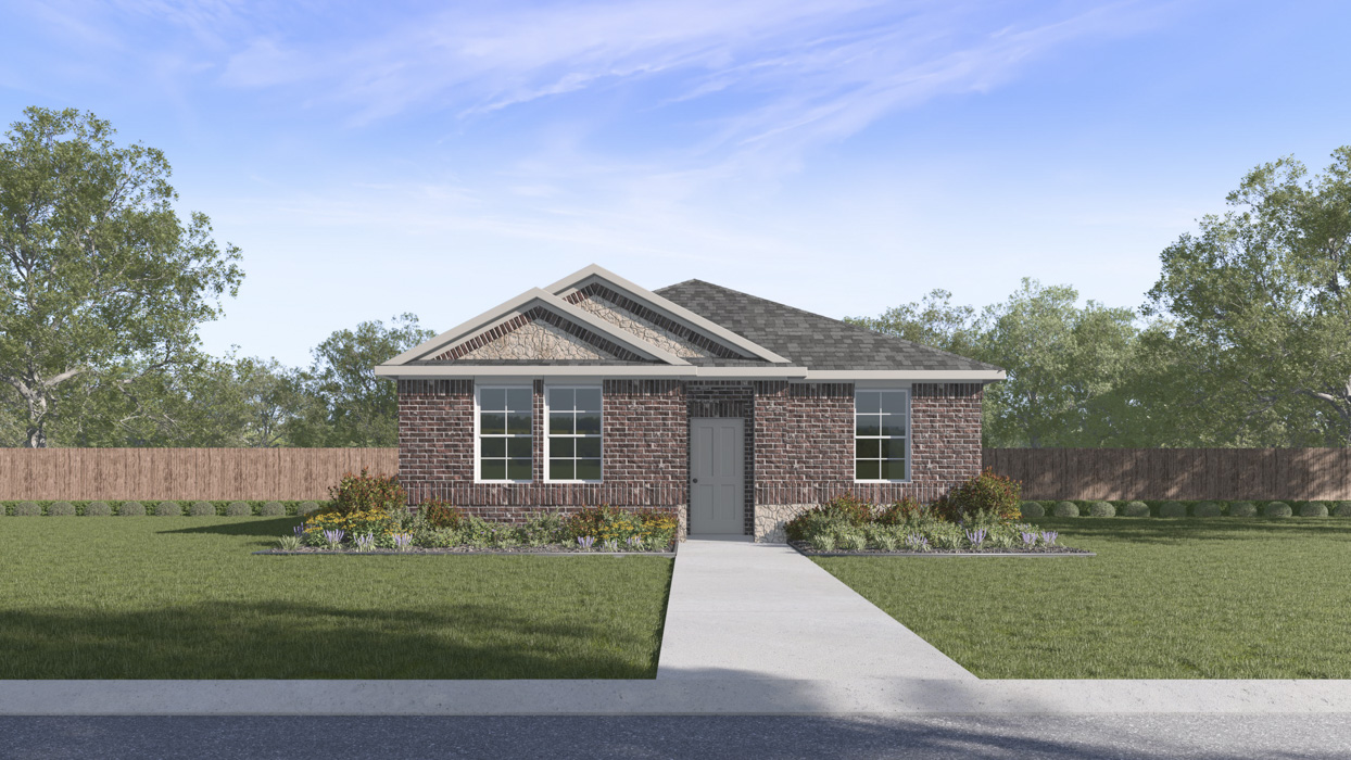 H170 Cayuga Floorplan Elevation E Rendering-Lilybrooke at Legacy Hills in Celina, TX