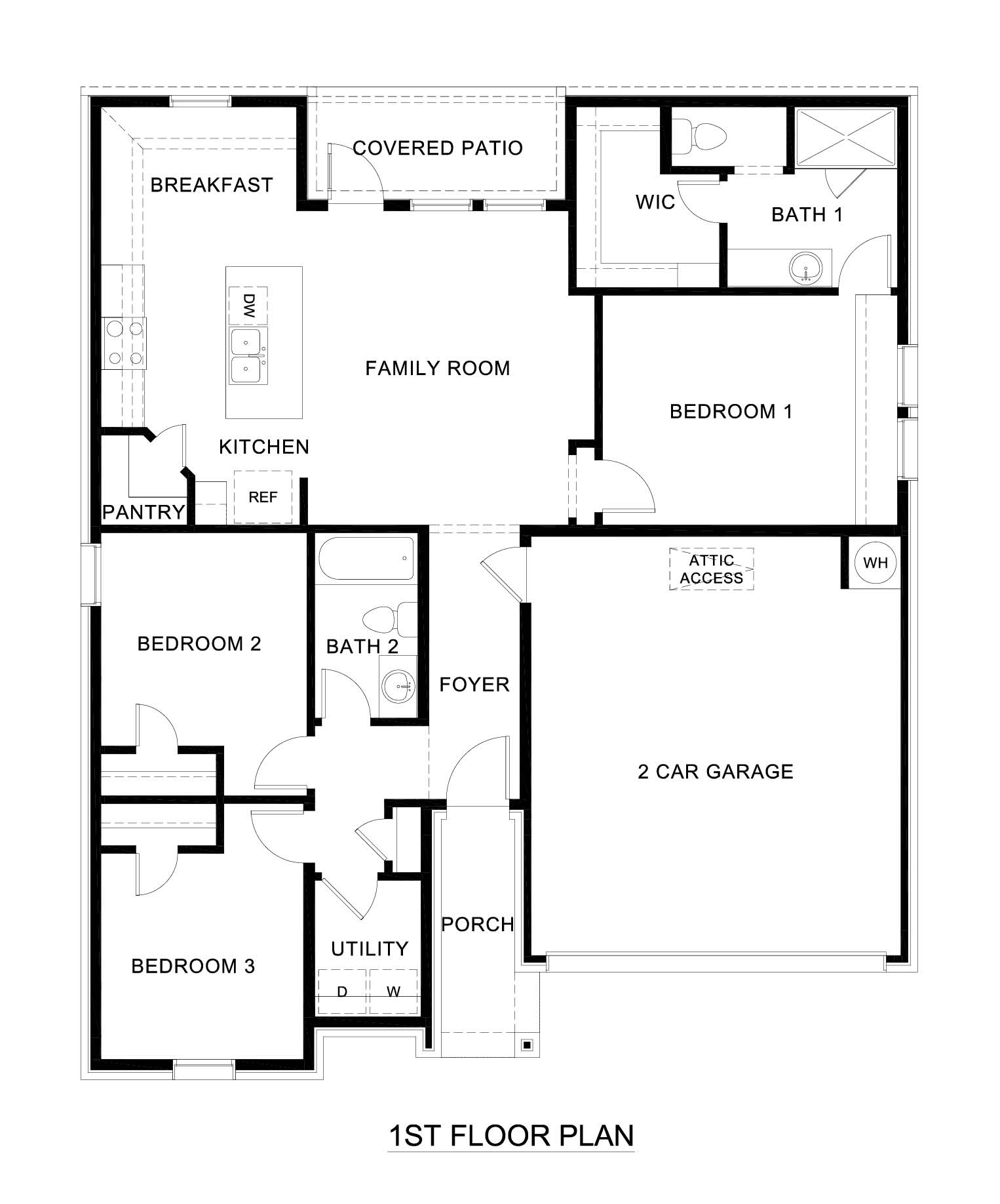 1258 Floorplan Three Oaks Sherman Texas