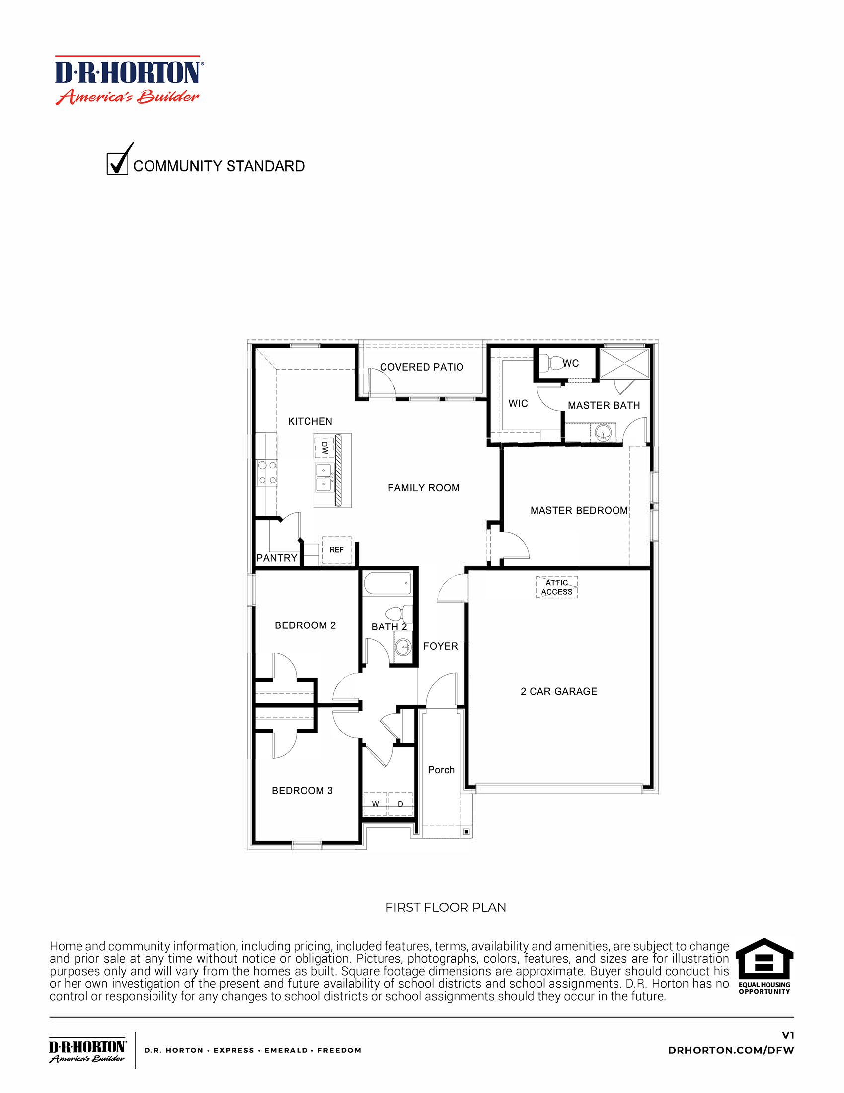 1258 Floorplan Three Oaks Sherman Texas