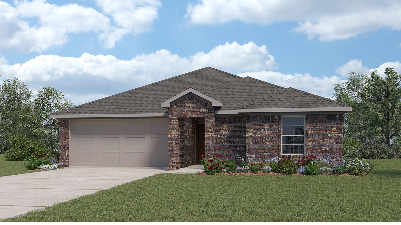 1258 Foorplan A Elevation Exterior Rendering Three Oaks Sherman Texas