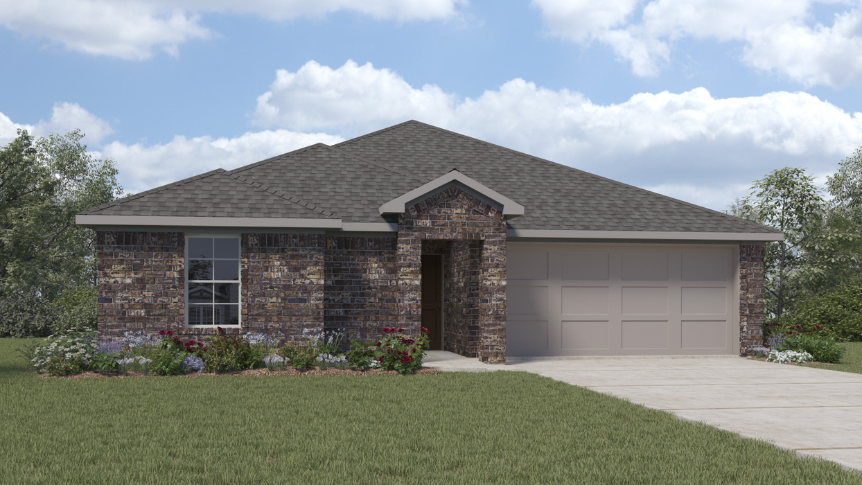 1258 Foorplan A Elevation Exterior Rendering Three Oaks Sherman Texas