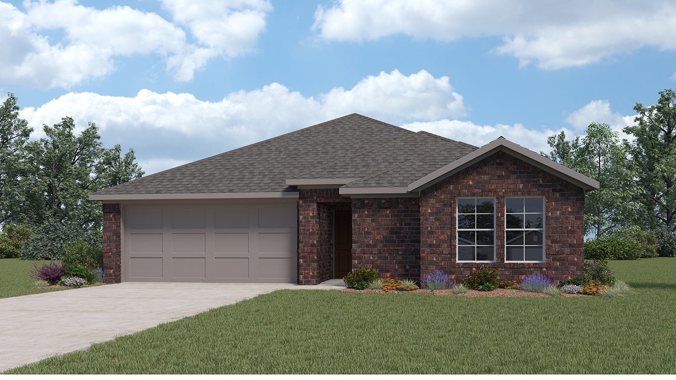 1258 Foorplan B Elevation Exterior Rendering Three Oaks Sherman Texas