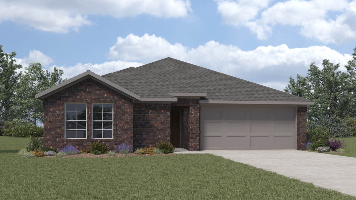 1258 Foorplan B Elevation Exterior Rendering Three Oaks Sherman Texas