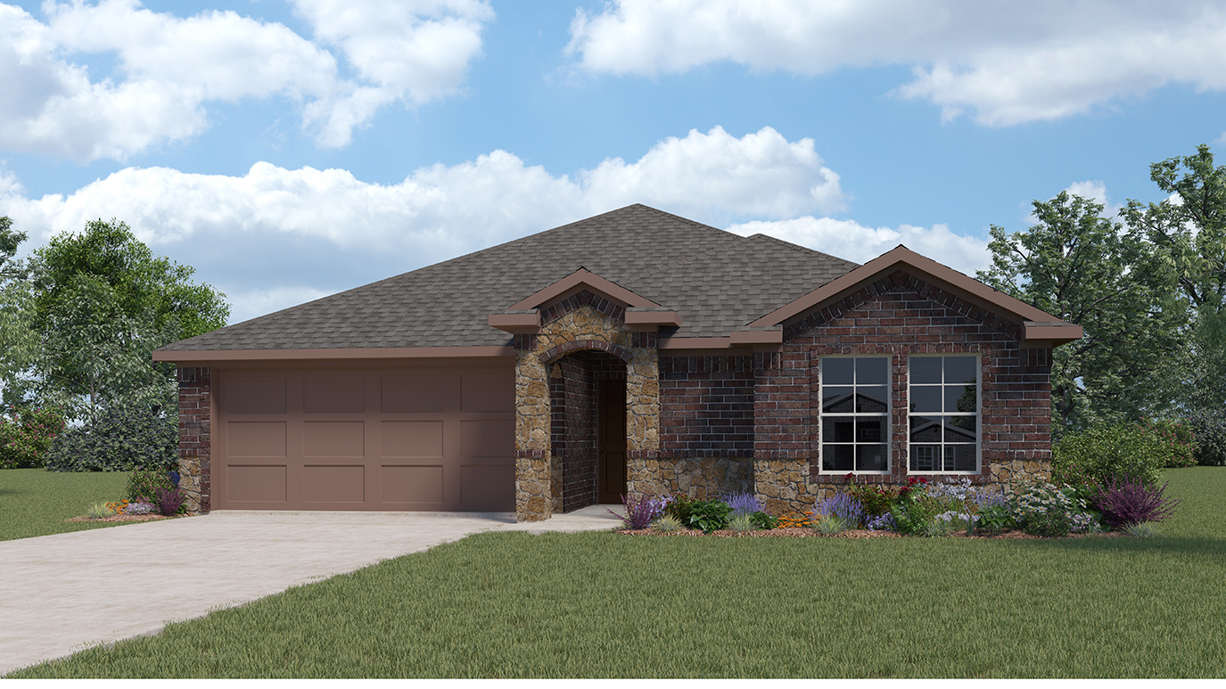 1258 Foorplan C Elevation Exterior Rendering Three Oaks Sherman Texas