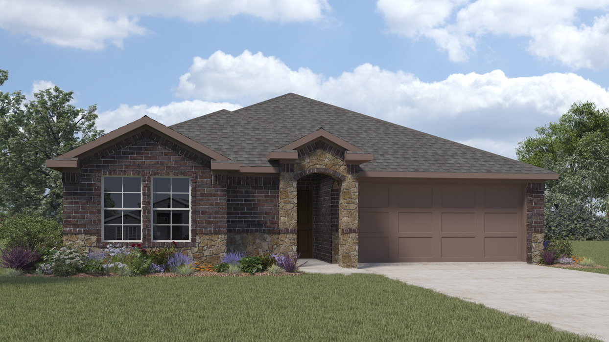 1258 Foorplan C Elevation Exterior Rendering Three Oaks Sherman Texas