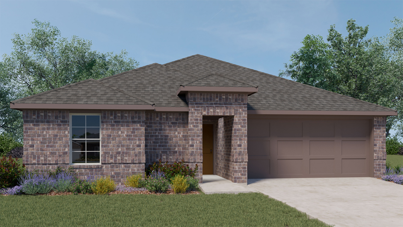 1300 Floorplan A Elevation Exterior Rendering Three Oaks Sherman Texas