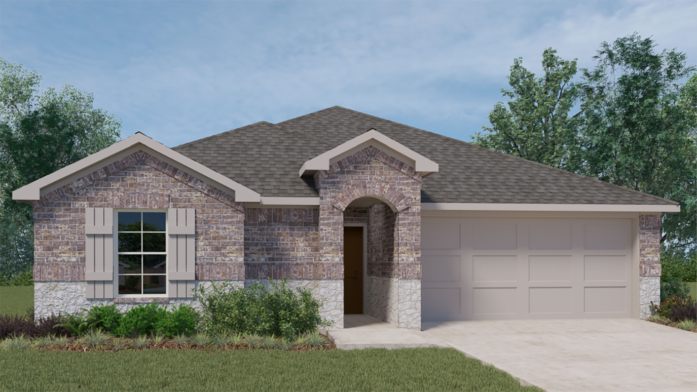 1300 Floorplan B Elevation Exterior Rendering Three Oaks Sherman Texas