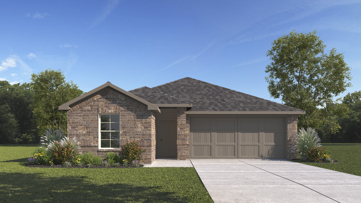 Clarke Floorplan Elevation A Exterior Rendering - Three Oaks in Sherman, TX