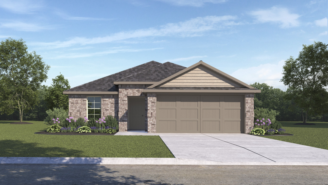 Dixon floorplan Elevation A Rendering-Three Oaks in Sherman, Tx