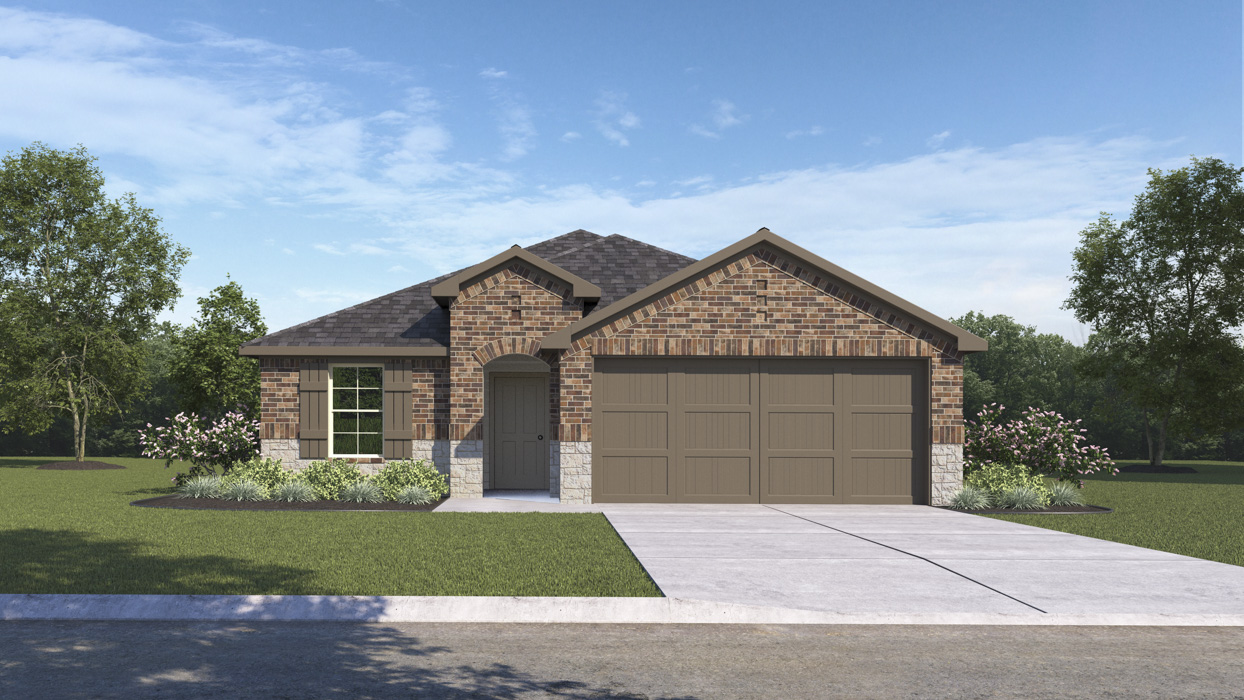 Dixon floorplan Elevation B Rendering-Three Oaks in Sherman, Tx