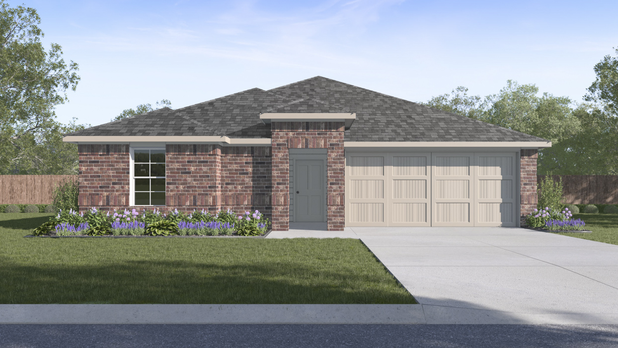 X40A Ashburn floorplan elevation A rendering at Three Oaks in Sherman TX