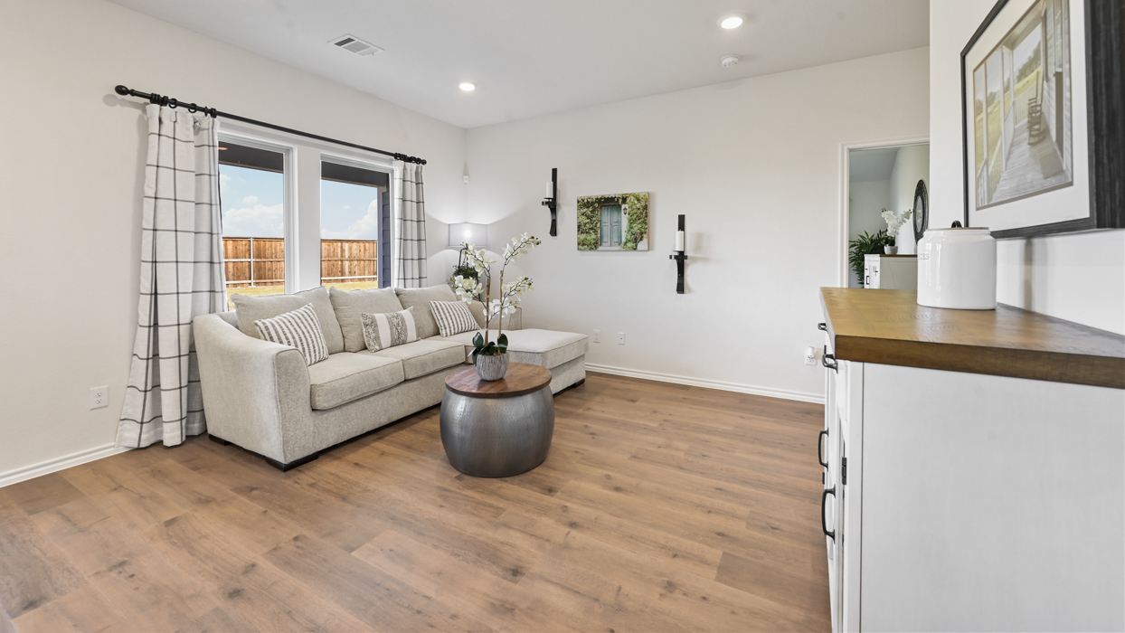 Zavalla Floorplan Elevation B Living Gallery Image - Three Oaks in Sherman, TX