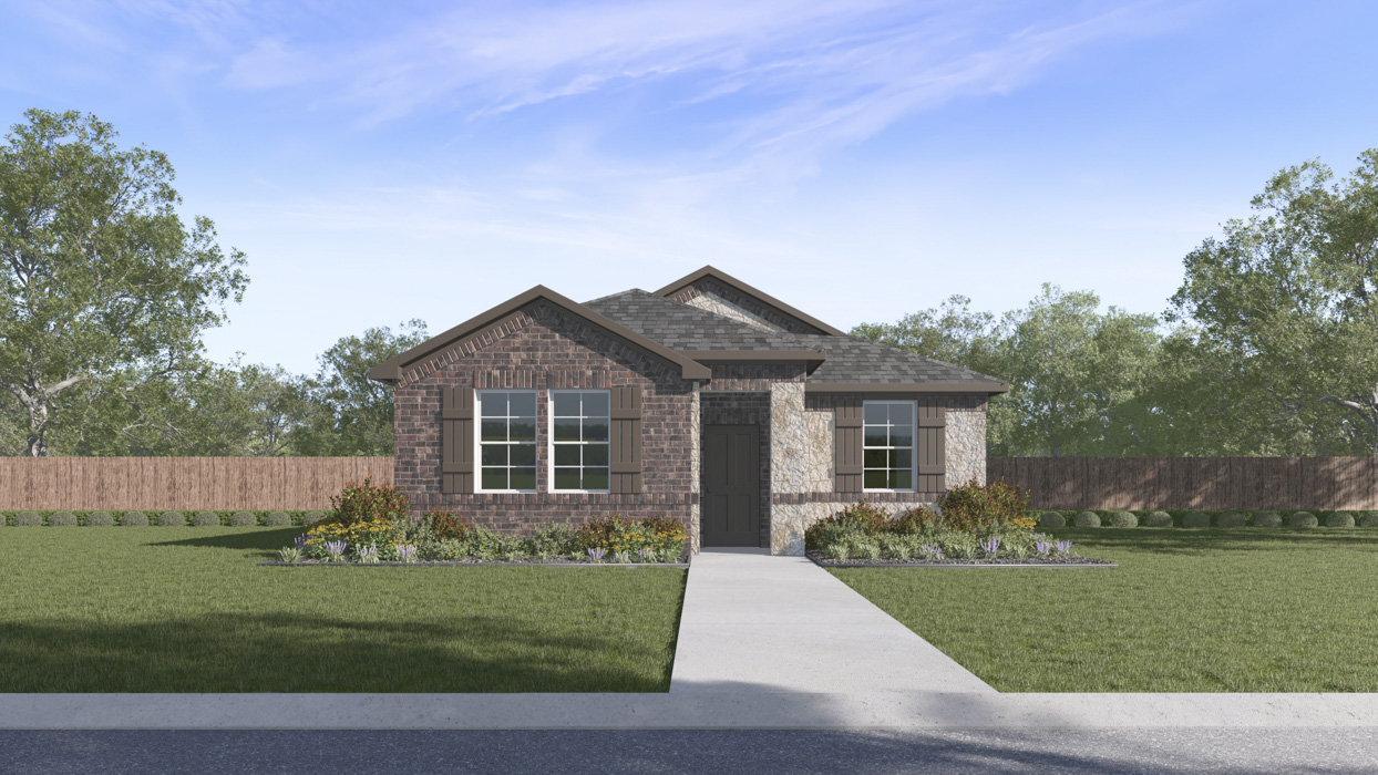 H175 Charlotte Floorplan Elevation E Rendering-Magnolia at Legacy Hills in Celina, Tx