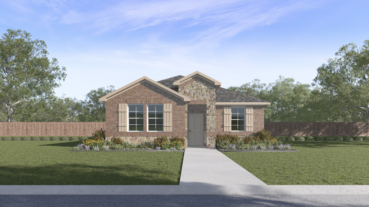 H175 Charlotte Floorplan Elevation F Rendering-Magnolia at Legacy Hills in Celina, Tx