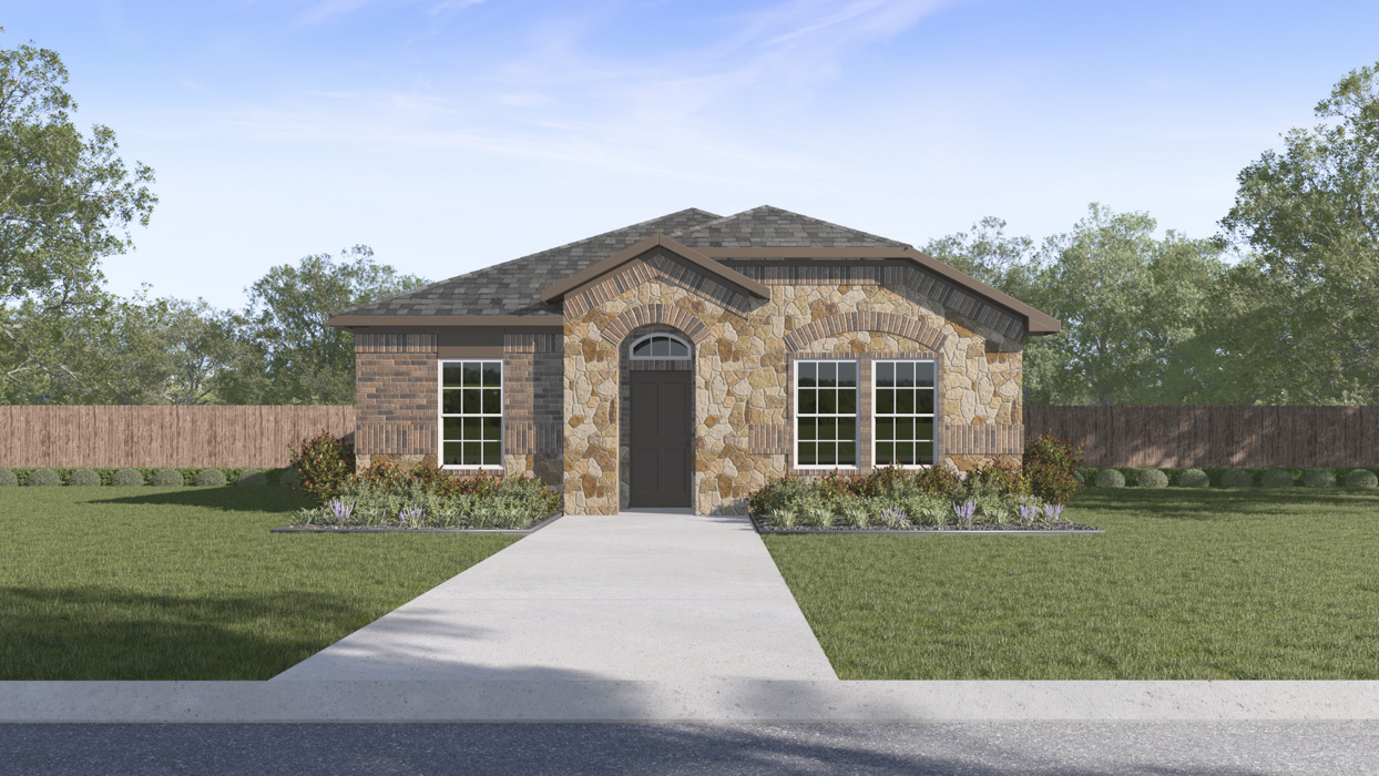 Cambridge Floorplan Elevation B Exterior Rendering - Magnolia at Legacy Hills in Celina, TX
