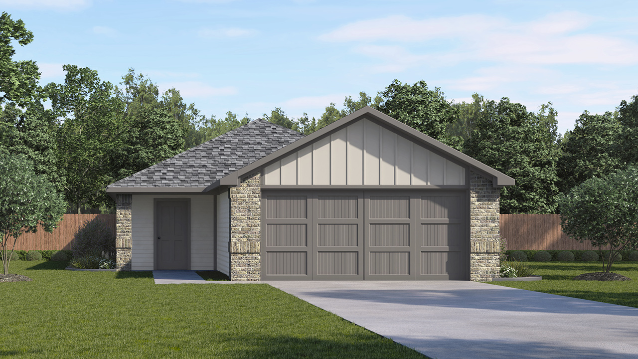 Barton Floorplan Elevation B Rendering-Leonard Crossing in Leonard, TX